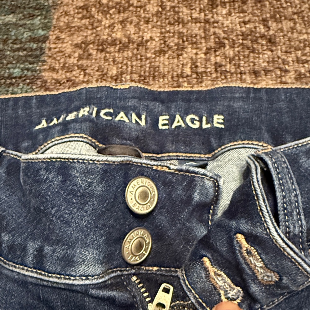 American Eagle Outfitters Women's Dark Blue Artist Crop 16 Long - Picture 4 of 6